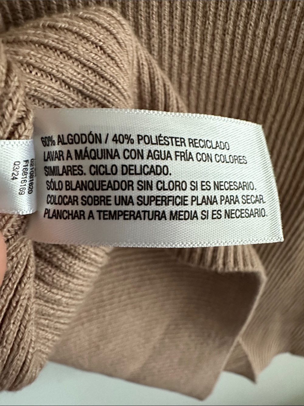 Ava & Viv Ribbed V-Neck Sleeveless Sweater Tank - Taupe - Picture 3 of 4